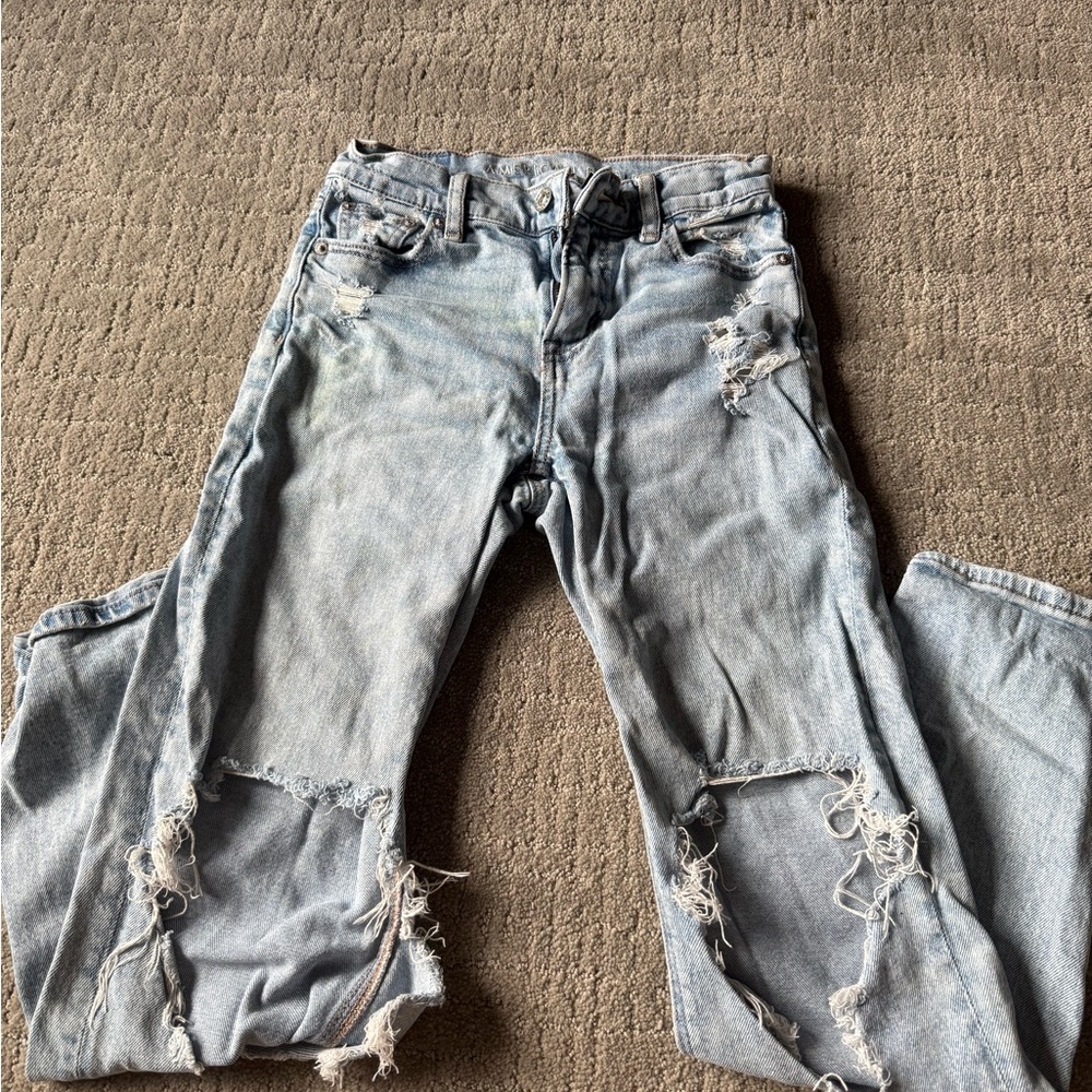 American Eagle Outfitters Light Blue Distressed Jeans